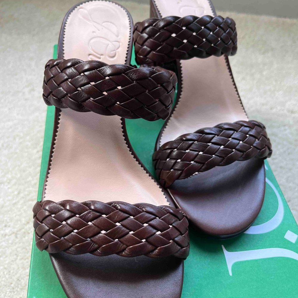 New braided-strap sandals in Italian leather (J. Crew)
